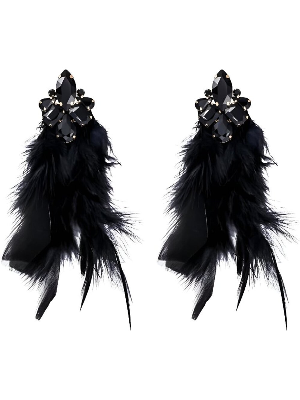 Feather Earrings for Women Dangling Feather Tassel Earrings Boho Large Earrings